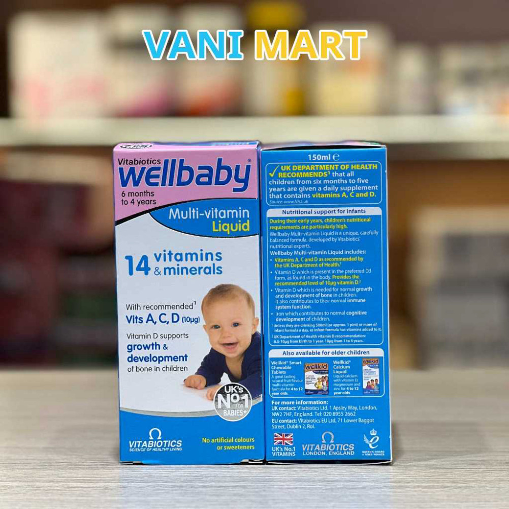 Chính Hãng -  [ CHÍNH HÃNG ]Siro Wellbaby Multi-Vitamin Liquid của Anh bổ sung vitamin và khoáng chất cho trẻ từ 6 tháng