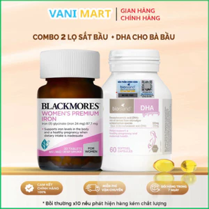 Chính Hãng - Combo Sắt Blackmores 30 viên + DHA Bầu Bioisland 60 viên