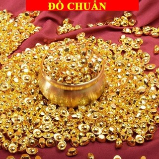 < chiêu tài > Sỉ Combo 100 Thỏi Vàng Nén Mini 1cm Bỏ Chum Tụ Bảo Chiêu Tài Lộc