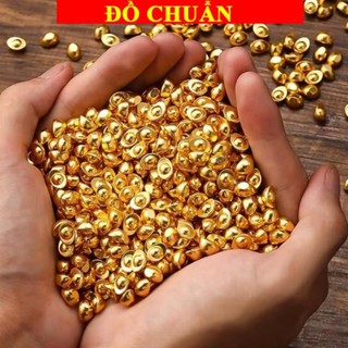 < chiêu tài > Sỉ 500 Thỏi Vàng Mạ Vàng Mini 1cm Để Bàn Th.ờ, Bàn Làm Việc