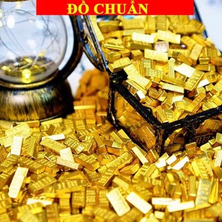 < chiêu tài > Túi 100 Thỏi Vàng Thanh Vàng Chữ Nhật Hợp Kim , Mỏng Mini Trang Trí, Bàn Làm Việc