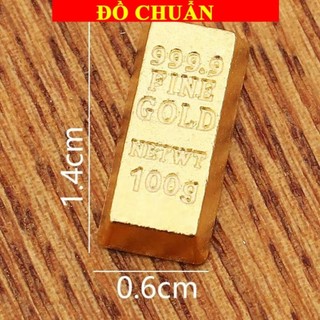 < chiêu tài > Túi 100 Thỏi Vàng Thanh Vàng Chữ Nhật Hợp Kim , Mỏng Mini Trang Trí, Bàn Làm Việc