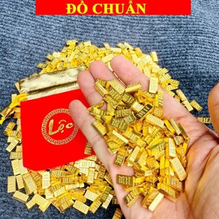 < chiêu tài > Túi Lộc Và Cây Vàng 9999 Mini ( Combo 20 , 50 Thỏi ) Trang Trí Phong Thủy, Để Két Sắt