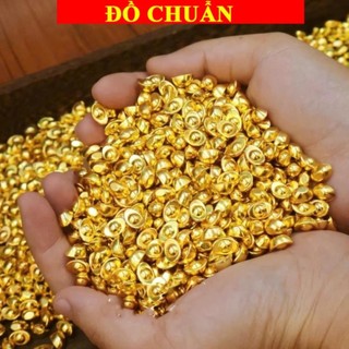 < chiêu tài > SỈ Túi 100 Thỏi Vàng Nhựa Xi Mạ Vàng , size 1 cm , Trang Trí Phụ Kiện