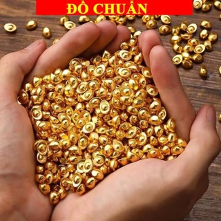 < chiêu tài > SỈ Túi 100 Thỏi Vàng Nhựa Xi Mạ Vàng , size 1 cm , Trang Trí Phụ Kiện