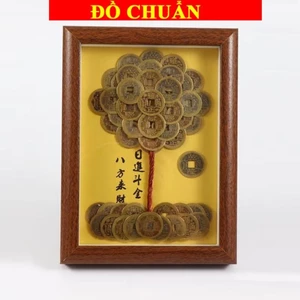 < chiêu tài > Khung Tranh Cây Tiền Xu Ngũ Đế Tài Lộc, kết hợp từ xu cổ âm dương phong thủy, rước tài lộc làm quà tặng