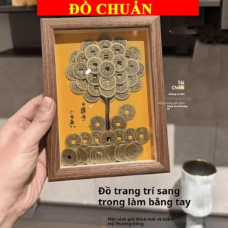 < chiêu tài > Khung Tranh Cây Tiền Xu Ngũ Đế Tài Lộc, kết hợp từ xu cổ âm dương phong thủy, rước tài lộc làm quà tặng