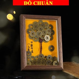 < chiêu tài > Khung Tranh Cây Tiền Xu Ngũ Đế Tài Lộc, kết hợp từ xu cổ âm dương phong thủy, rước tài lộc làm quà tặng