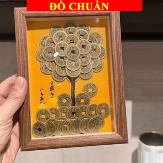 < chiêu tài > Khung Tranh Cây Tiền Xu Ngũ Đế Tài Lộc, kết hợp từ xu cổ âm dương phong thủy, rước tài lộc làm quà tặng