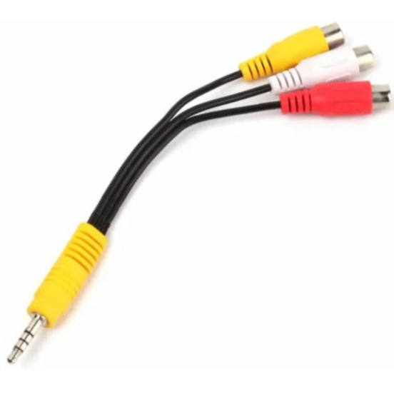 Dây chia 1 đầu 3.5mm đực sang 3 đầu bông sen AV RCA cái 1 đường hình 2 đường tiếng 18Cm dùng cho TV box android