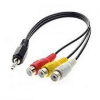 Dây chia 1 đầu 3.5mm đực sang 3 đầu bông sen AV RCA cái 1 đường hình 2 đường tiếng 18Cm dùng cho TV box android