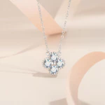 Vòng Cổ Đính Kim Cương Dành Cho Nữ | Dây Chuyền 100% Bạc Ý | Phong Cách Hàn Quốc | Bảo Hành Mãi Mãi | VC9034 BẠC JULI — ảnh 2