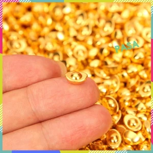 Sỉ Combo 50 100 Viên Thỏi Vàng Mini 1cm Trang Trí Bàn Th.ờ, Bàn Làm Việc