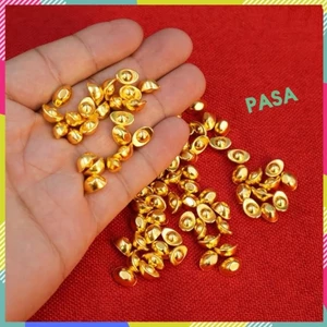 Sỉ 500 Thỏi Vàng Mạ Vàng Mini 1cm Để Bàn Th.ờ, Bàn Làm Việc