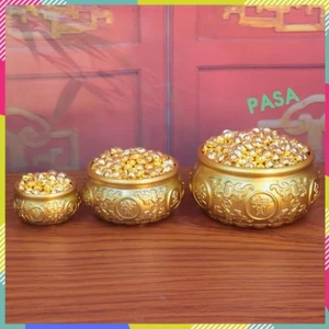 Bát Tụ Bảo 4cm Đi Kèm Thỏi Vàng Đồng Nguyên Khối 1cm Chiêu Tài Tấn Bảo