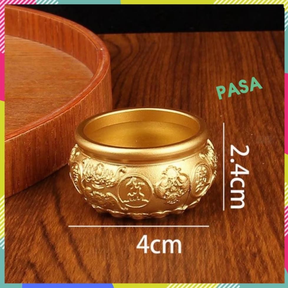 [LOẠI 1] Combo Bát Tụ Lộc Bằng Đồng 4cm Và 60 Cây Vàng Chữ Nhật Mini 1.4cm Để Trang Trí, Phong Thủy