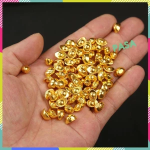 Túi 100 Thỏi vàng mini bằng nhựa mạ vàng trang trí bàn thần tài bàn làm việc tiểu cảnh