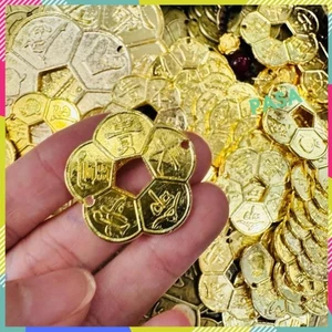 COMBO 100 Xu Hoa Mai 5 Cánh Mạ Vàng 3cm – Đồng Xu Phong Thủy Tài Lộc