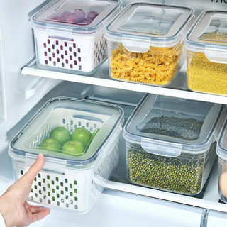 [BH 1 Đổi 1] Hộp Bảo Quản Thực Phẩm Tươi Kèm Rổ Thoát Nước, Hộp Đựng Thực Phẩm Chống Đọng Nước Có Nắp
