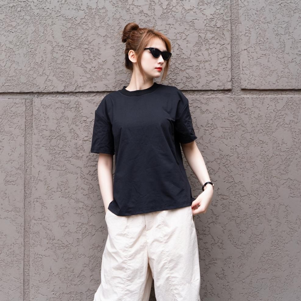 Áo Thun Trơn GLADIMAX Unisex Nam Nữ l Form Boxy Cotton 230 GSM Cao Cấp Cổ Tròn T157