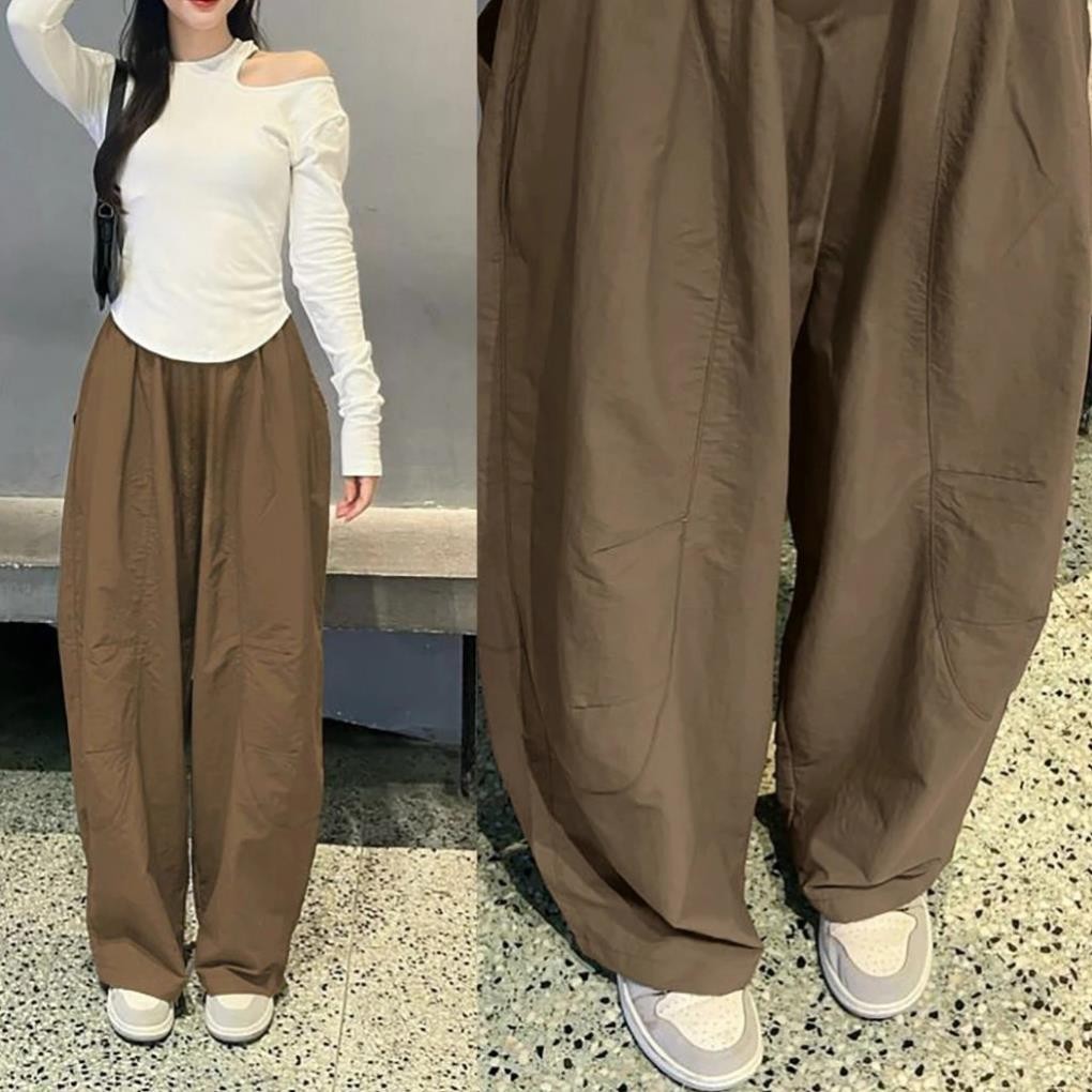 Quần Harem Pants Vintage Unisex Thời Trang Hottrend Gladimax, Quần Thụng Ống Rộng Hack Dáng Phong Cách Nhật Bản