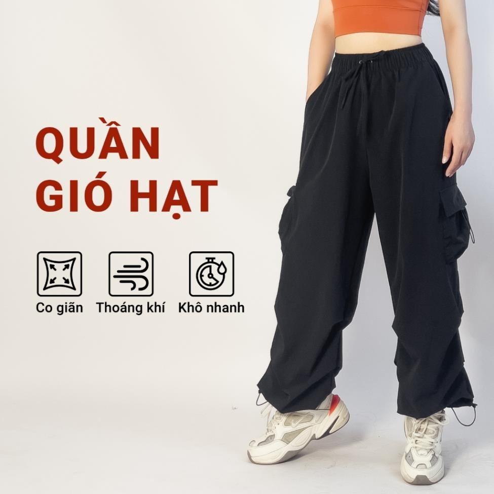 Quần jogger gió hạt mát lạnh GTH88 thiết kế túi vuông có dây điểu chỉnh ông quần by Gladimax