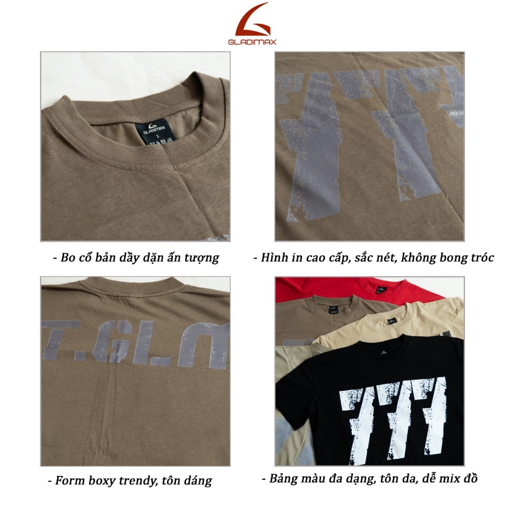 Áo Thun Boxy Gladimax Form Rộng Unisex Nam Nữ l Chất Cotton 280GSM Cao Cấp - CT161