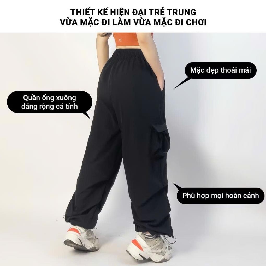 Quần Jogger Nữ GTH88 Thời Trang Hottrend Gladimax, Quần Jogger Vải Gió Mát Lạnh Túi Vuông Cá Tính