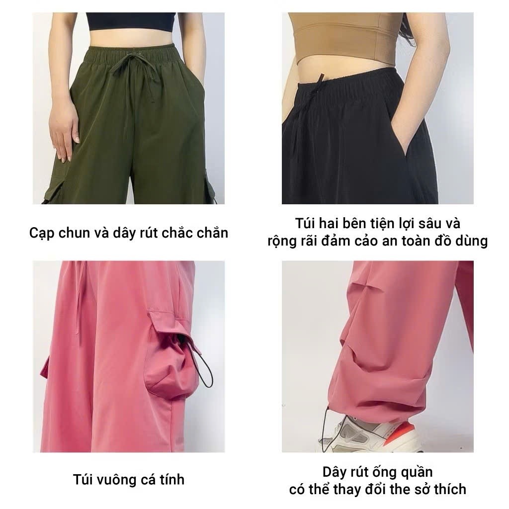 Quần Jogger Nữ GTH88 Thời Trang Hottrend Gladimax, Quần Jogger Vải Gió Mát Lạnh Túi Vuông Cá Tính