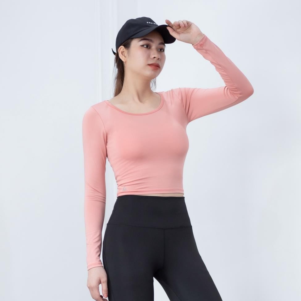 Áo Thể Thao Croptop Dài Tay Thời Trang Hottrend Gladimax, Áo Croptop Dài Tay Hỗ Trợ Tập Gym Yoga
