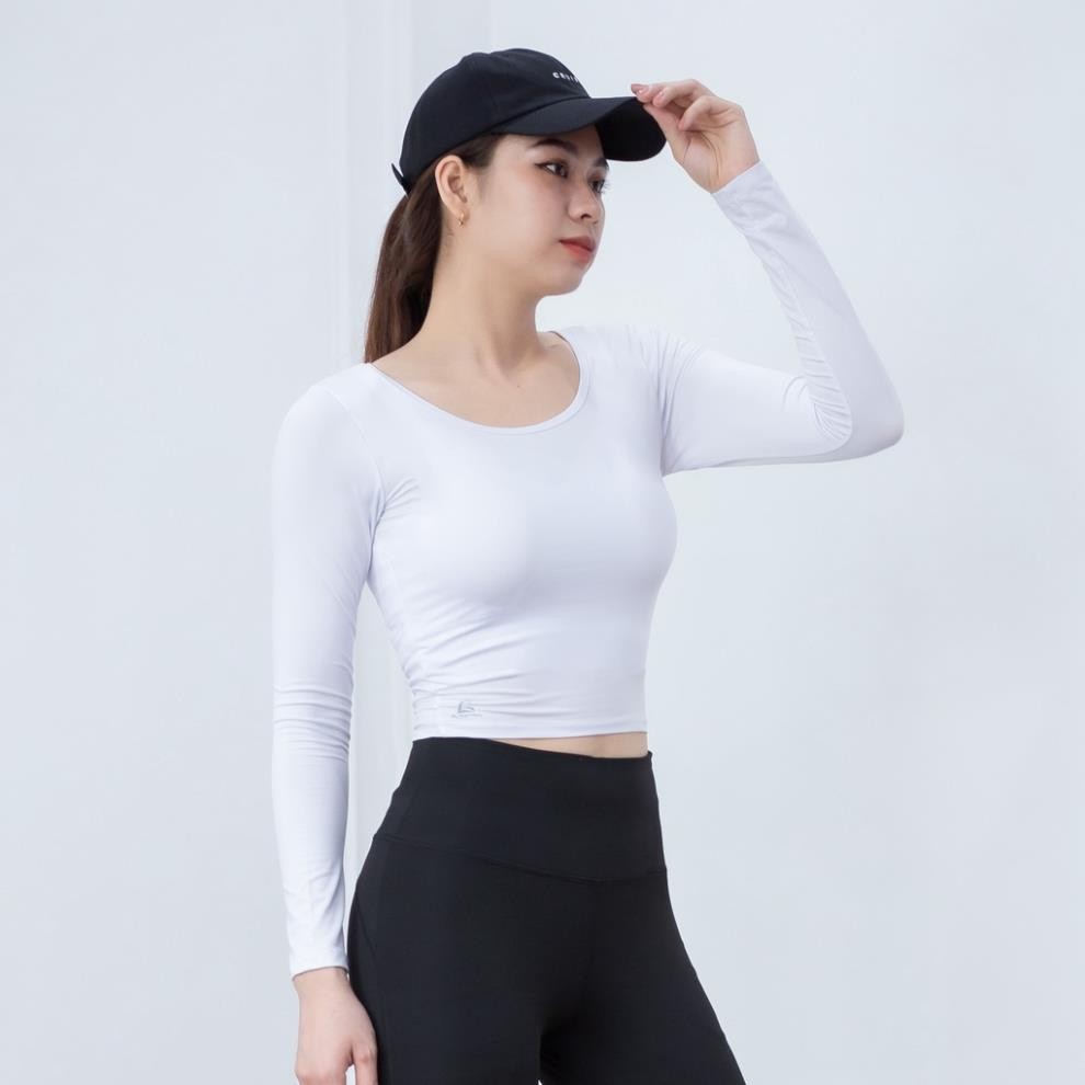 Áo Thể Thao Croptop Dài Tay Thời Trang Hottrend Gladimax, Áo Croptop Dài Tay Hỗ Trợ Tập Gym Yoga