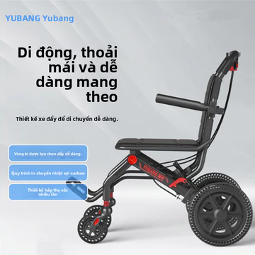 Xe lăn di động nhỏ cho người già, siêu nhẹ, gấp gọn, xe lăn tay nhẹ, xe lăn du lịch máy bay, xe tay ga di động