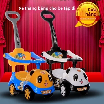 Xe đẩy em bé bốn bánh, xe xoay cho trẻ em với nhạc, xe tay ga, xe đẩy em bé bốn bánh, xe tập đi
