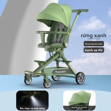 Xe đẩy em bé cao cấp, xe đẩy em bé hiện vật, có thể ngồi và nằm, xe đẩy em bé nhẹ và có thể gập lại, xe đẩy em bé bốn bá