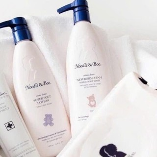 (MUA 1 TẶNG 1 bông tắm) Sữa tắm gội NOODLE & BOO Creme Douce 473ml cho bé 0m+, sữa tắm gội trẻ em 2in1 organic
