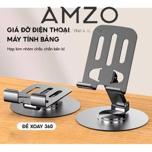 AMZO_ GIÁ ĐỠ ĐIỆN THOẠI MÁY TÍNH BẢNG IPAD HỢP KIM XOAY 360 ĐỘ LINH HOẠT, GẤP GỌN CHẮC CHẮN