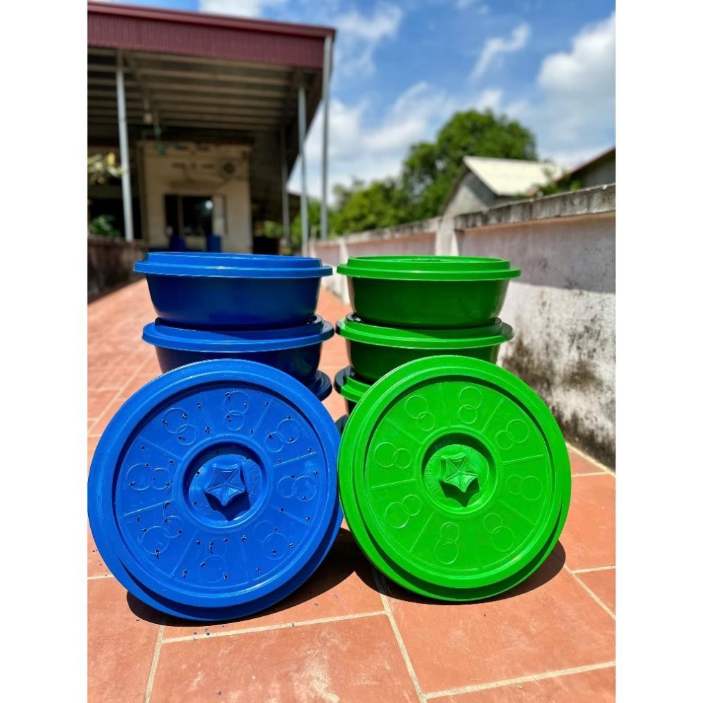 Combo 5 chậu 46cm kèm nắp khoan nuôi đuông dừa, bọ, dế, ốc, ủ cơm, chất liệu nhựa PP an toàn, cứng chắc chắn và dày dặn