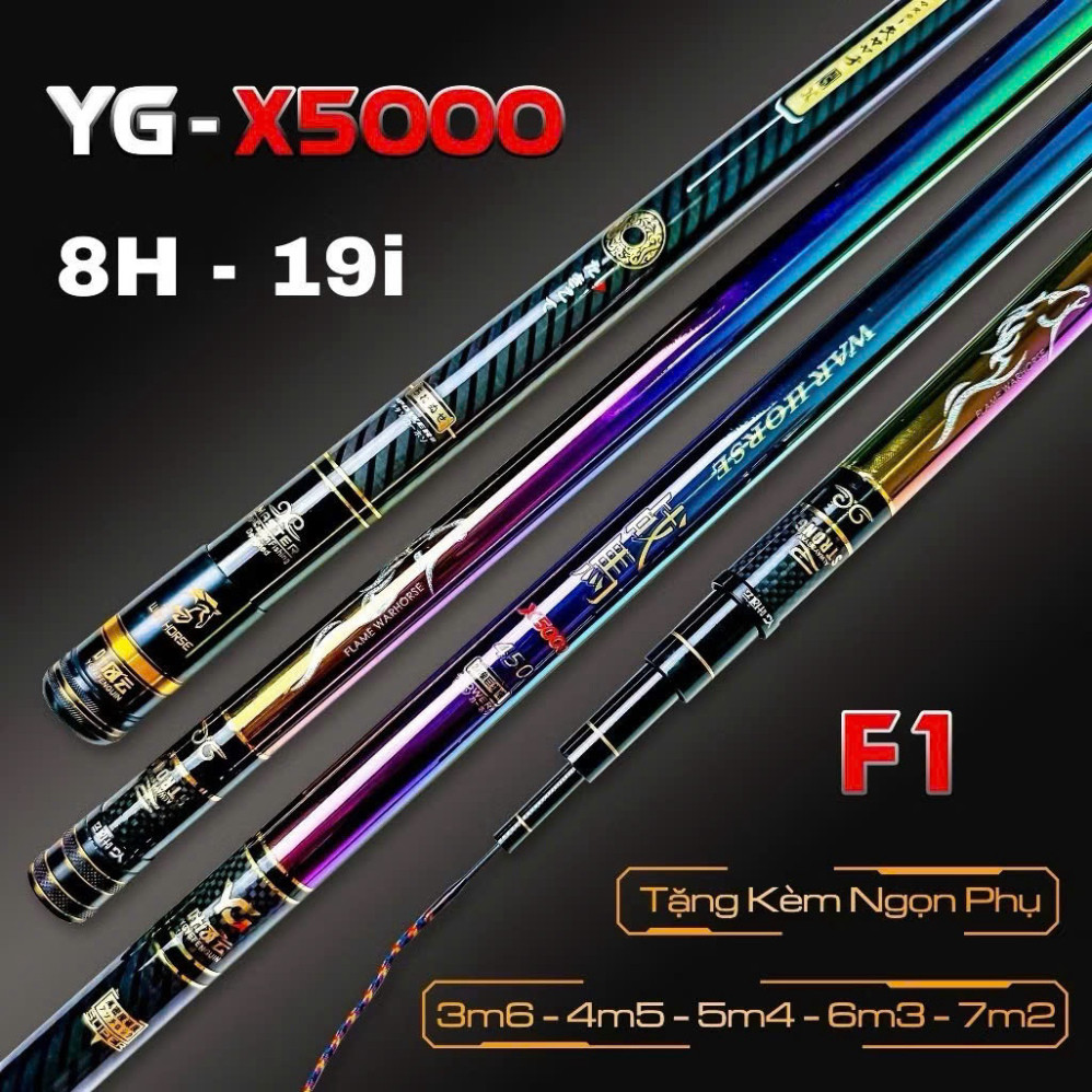 Cần Câu Tay YG X5000 X6000 F1 5H 6H 8H 10H Chuyên Đánh Cảm giác ,giữ cá tốt, Cao Cấp Tặng Ngọn Phụ hàng chất lượng higda