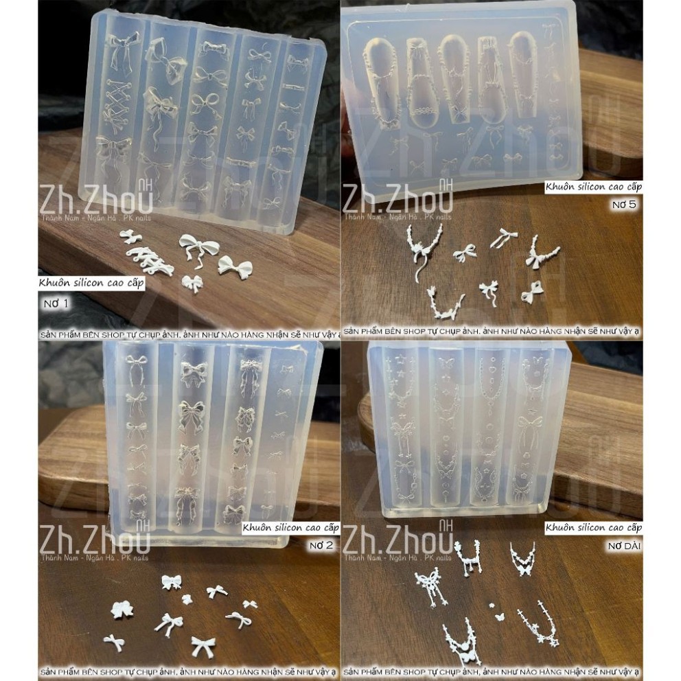 Khuôn silicon 32 mẫu nơ nhỏ mẫu mới, khuôn nơ, khuôn silicon làm nơ
