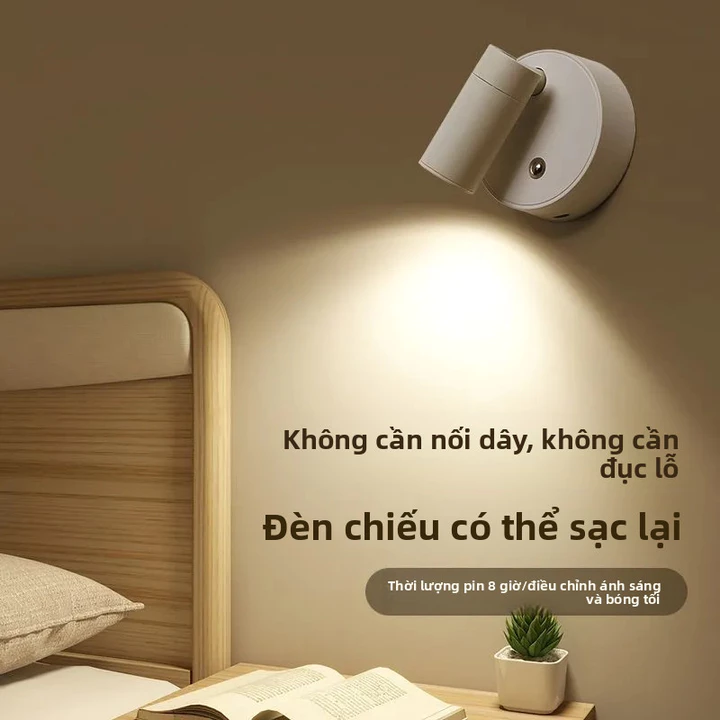 Đèn ngủ sạc lại cho phòng ngủ, đèn đọc sách tại nhà, không cần lắp đặt, đèn phòng ngủ, đèn tường, đèn ngủ, đèn chiếu, đè