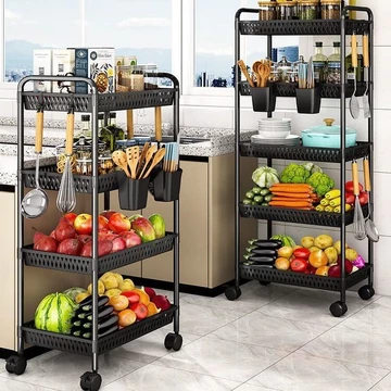 Giá để đồ di động nhiều tầng, giá để đồ nhà bếp, giá để đồ ăn nhẹ, kệ để đồ gia dụng cho trẻ em