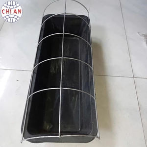 Combo 1/3/5 Máng gà dài chống bới, máng ăn chống bới dài cho gà vịt khung sắt mạ kẽm cao 17cm