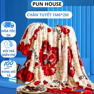 COMBO 2 Chăn mền tuyết nhung siêu ấm mền mịn kích thước 1,6x2m bao đẹp cao cấp