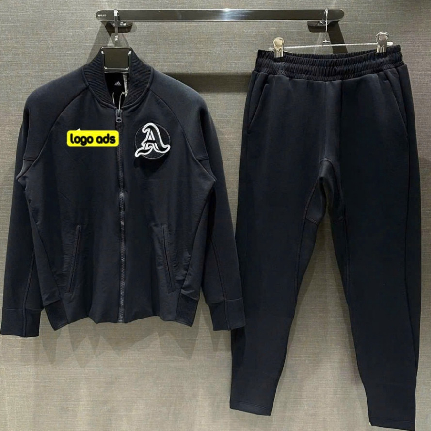 Bộ Nỉ Nam Cổ Bomber Chữ A Thêu Set Đồ Nam Nữ Thu Đông A đi đà Hàng Chuẩn Đẹp 3 Màu Đen Than Rêu Boy Phố hottrend 2025