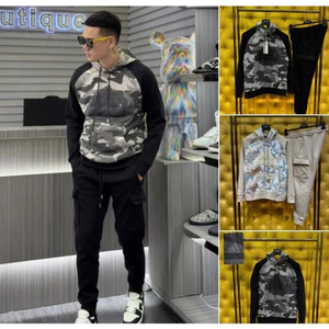 Bộ Nỉ Nam Rằn Ri Chất Nỉ Bông Phôi Áo Hoodie Zip Mũ Trùm 2 Lớp Trơn Nam Nữ Hot 2026 Boy Phố hottrend 2025