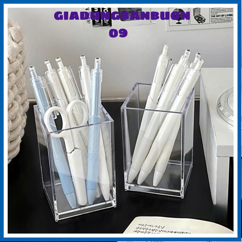 HỘP BÚT ACRYLIC ĐỰNG ĐỒ TIỆN LỢI - Kệ Đựng Bút Đa Năng Cho Học Sinh,Ống Cắm Bút Đựng Cọ Trang Điểm Decor Bàn Học
