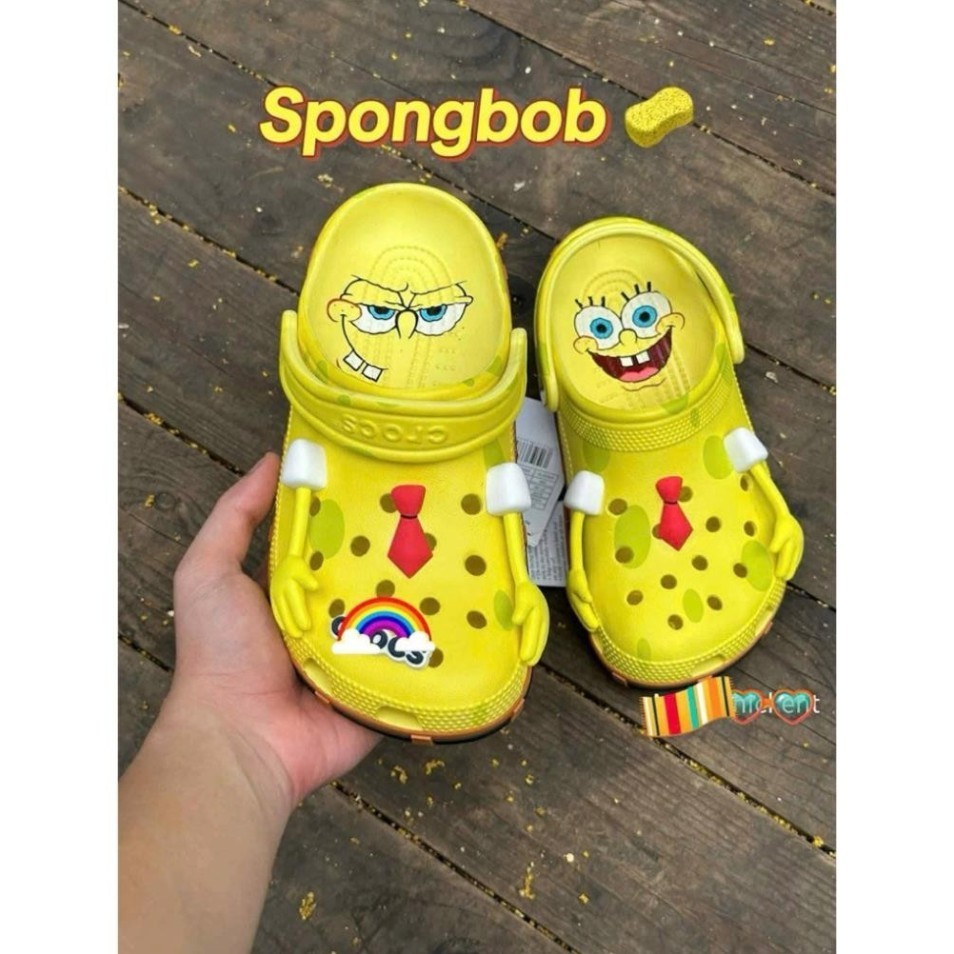 Dép sục SpongeBo.b bọt biển ngộ nghĩnh tặng charm như hình cực hot