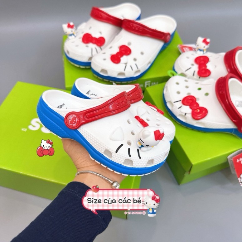 JDK Store_Dép Cross Classic x Hellokitty Size Người Lớn Và Trẻ Em