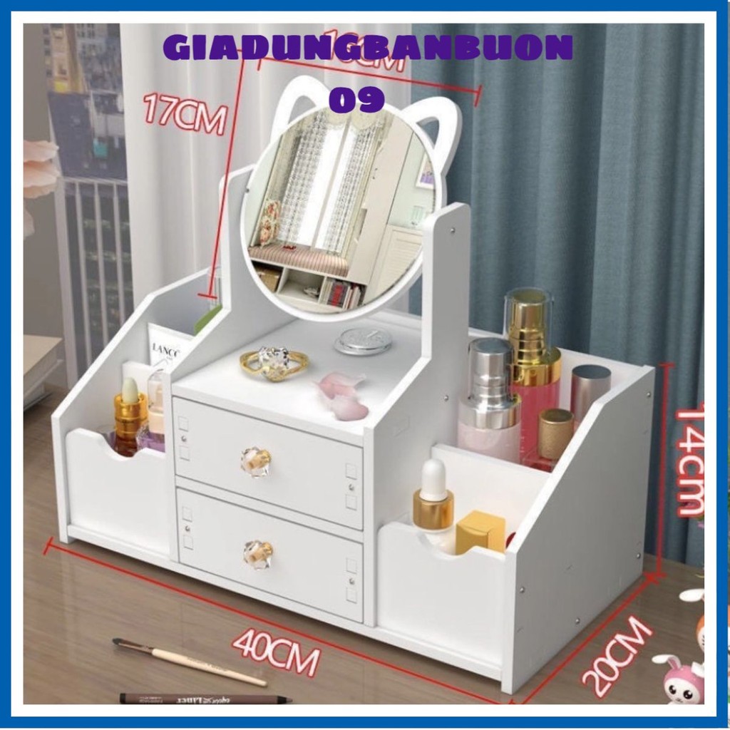 Kệ đựng mỹ phẩm CÓ GƯƠNG trang điểm tiện dụng- tủ đựng đồ trang điểm