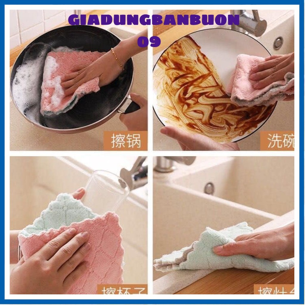 [COMBO 20]Khăn lau 12*20cm - 2 mặt siêu thấm - Khăn lau không phai màu nhanh khô- Khăn lau bếp, khăn lau kính, lau bát
